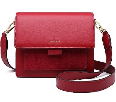 تصویر 1 از کیف چرم اداری زرشکی دوشی با بند قابل تنظیم + حمل راحت